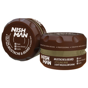 NISHMAN PROFESSIONAL MUSTACHE & BEARD STYLING WAX LIGHT HOLD & LOW SHINE